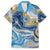 Polynesian Tribal Tattoo Family Matching Summer Maxi Dress and Hawaiian Shirt Swirling Ocean Marble Pattern