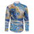 Polynesian Tribal Tattoo Family Matching Summer Maxi Dress and Hawaiian Shirt Swirling Ocean Marble Pattern