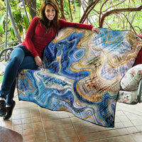 Polynesian Tribal Tattoo Quilt Swirling Ocean Marble Pattern