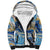 Polynesian Tribal Tattoo Sherpa Hoodie Swirling Ocean Marble Pattern