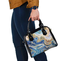 Polynesian Tribal Tattoo Shoulder Handbag Swirling Ocean Marble Pattern