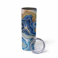 Polynesian Tribal Tattoo Skinny Tumbler Swirling Ocean Marble Pattern