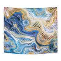 Polynesian Tribal Tattoo Tapestry Swirling Ocean Marble Pattern