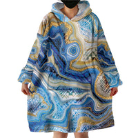 Polynesian Tribal Tattoo Wearable Blanket Hoodie Swirling Ocean Marble Pattern