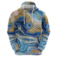Polynesian Tribal Tattoo Zip Hoodie Swirling Ocean Marble Pattern LT9 - Polynesian Pride