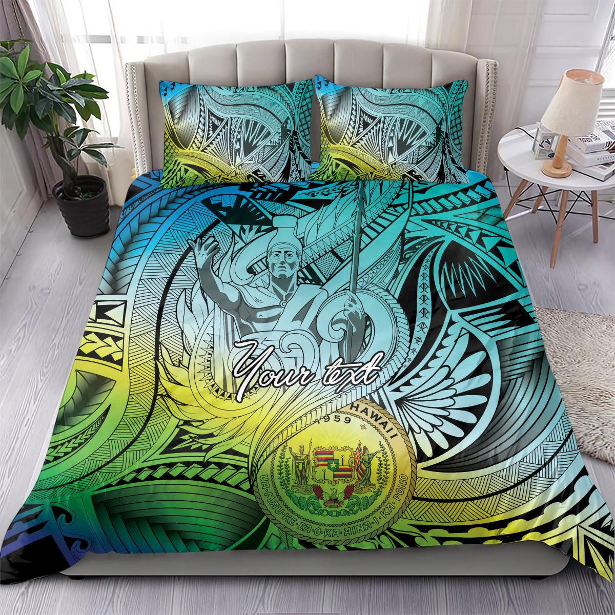 Personalised Aloha King Kamehameha Spirits Bedding Set Art Special