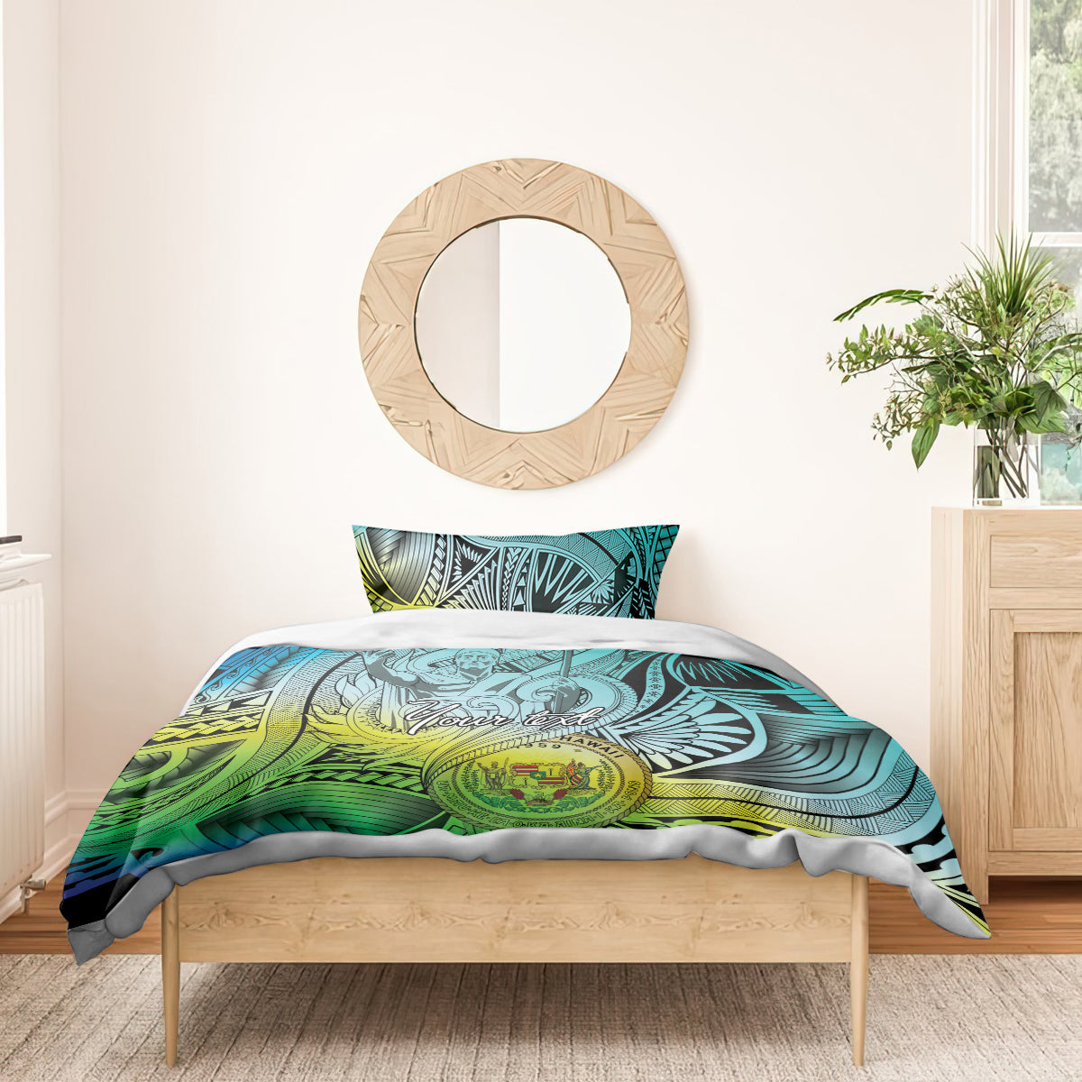 Personalised Aloha King Kamehameha Spirits Bedding Set Art Special