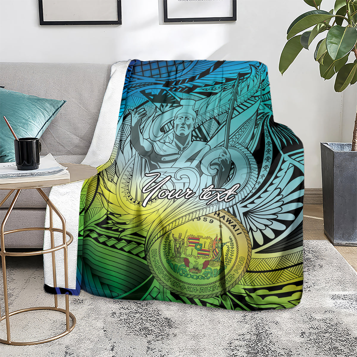 Personalised Aloha King Kamehameha Spirits Blanket Art Special