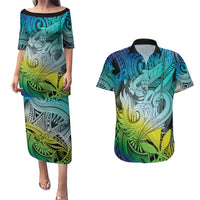 Personalised Aloha King Kamehameha Spirits Couples Matching Puletasi and Hawaiian Shirt Art Special LT9 Art - Polynesian Pride
