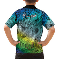 Personalised Aloha King Kamehameha Spirits Family Matching Off Shoulder Long Sleeve Dress and Hawaiian Shirt Art Special LT9 - Polynesian Pride