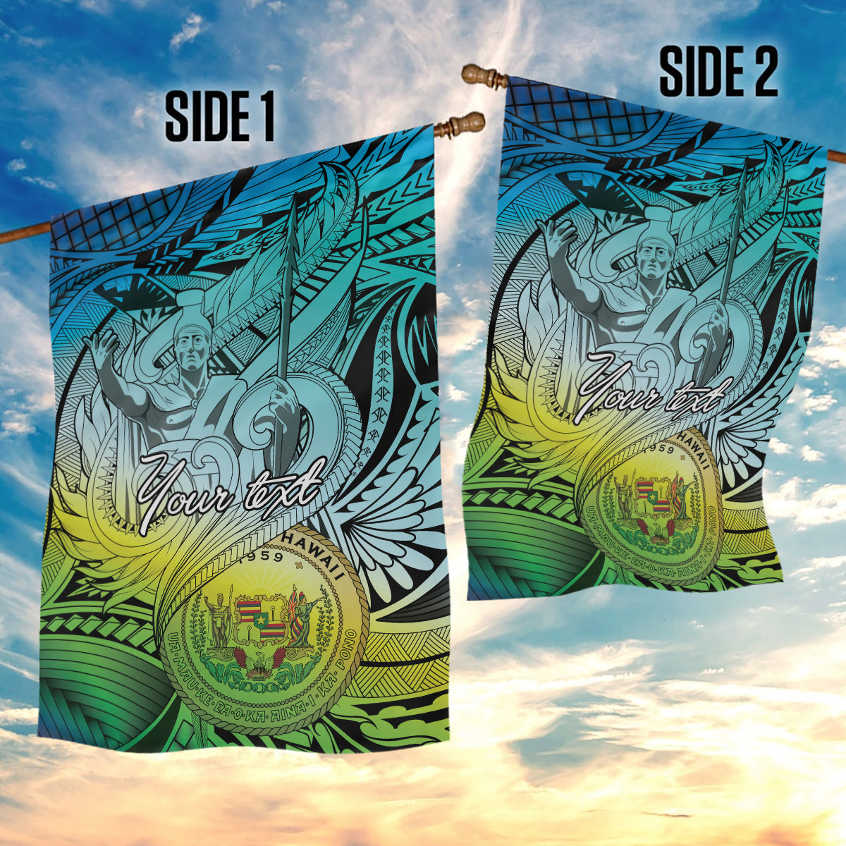 Personalised Aloha King Kamehameha Spirits Garden Flag Art Special