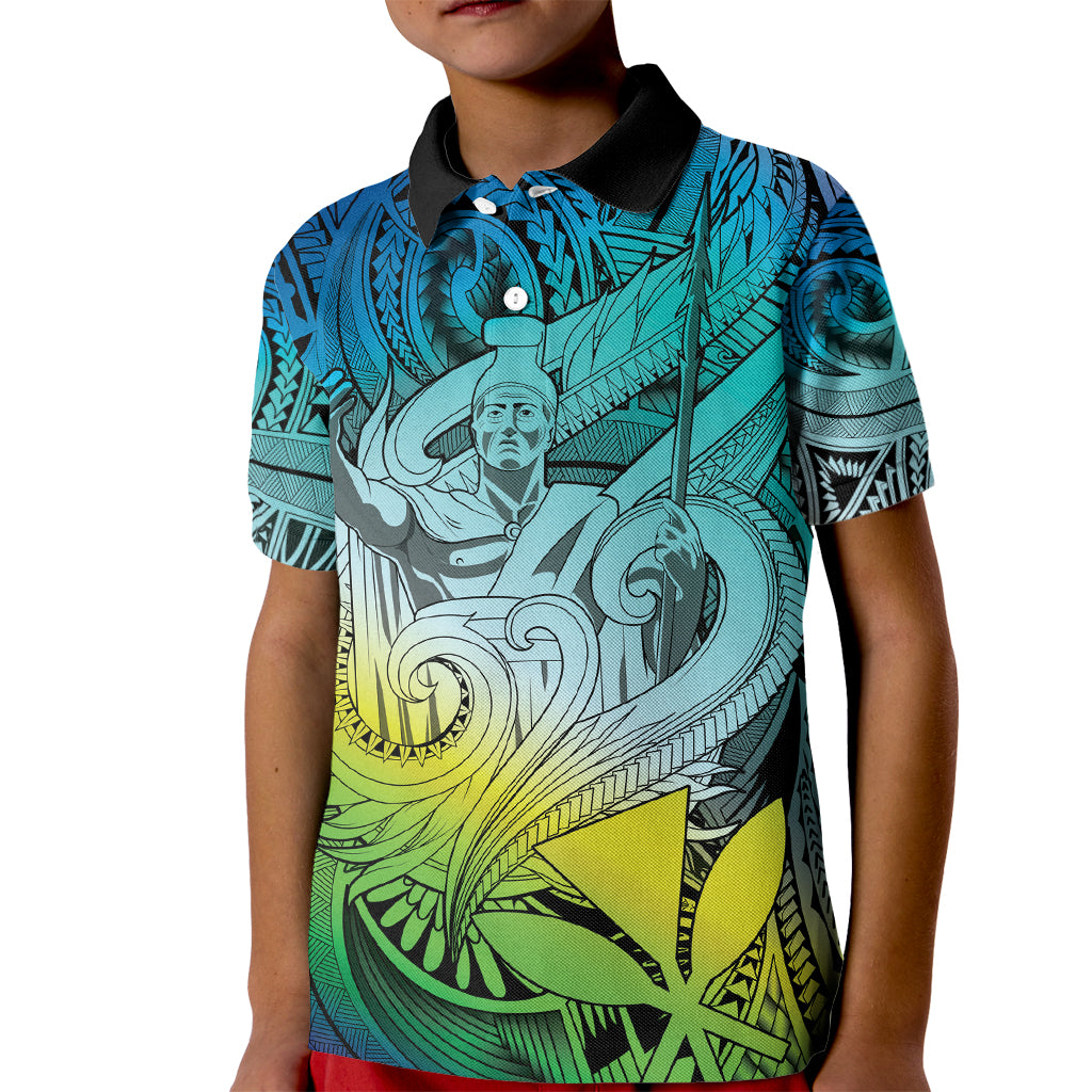 Personalised Aloha King Kamehameha Spirits Kid Polo Shirt Art Special LT9 Kid Art - Polynesian Pride