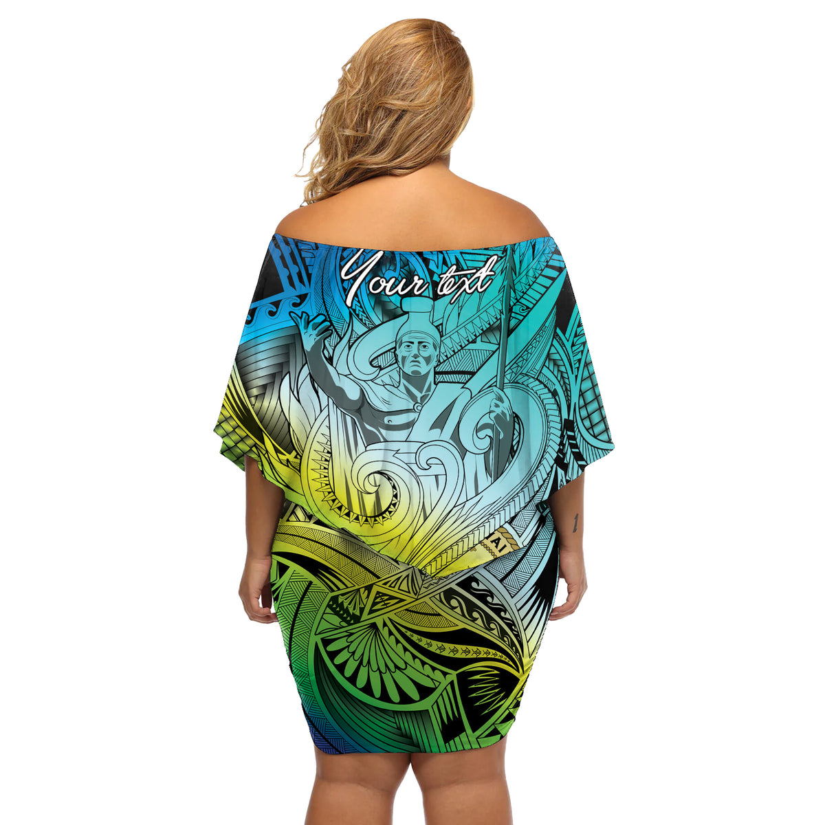 Personalised Aloha King Kamehameha Spirits Off Shoulder Short Dress Art Special LT9 - Polynesian Pride