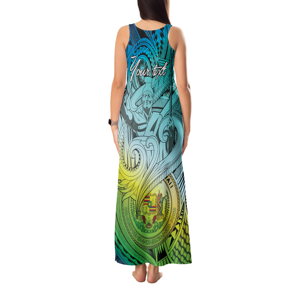 Personalised Aloha King Kamehameha Spirits Tank Maxi Dress Art Special LT9 - Polynesian Pride