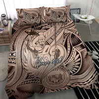 Personalised Aloha King Kamehameha Spirits Bedding Set Beige Special