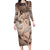 Personalised Aloha King Kamehameha Spirits Family Matching Long Sleeve Bodycon Dress and Hawaiian Shirt Beige Special LT9 Mom's Dress Beige - Polynesian Pride