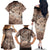 Personalised Aloha King Kamehameha Spirits Family Matching Off Shoulder Long Sleeve Dress and Hawaiian Shirt Beige Special LT9 - Polynesian Pride