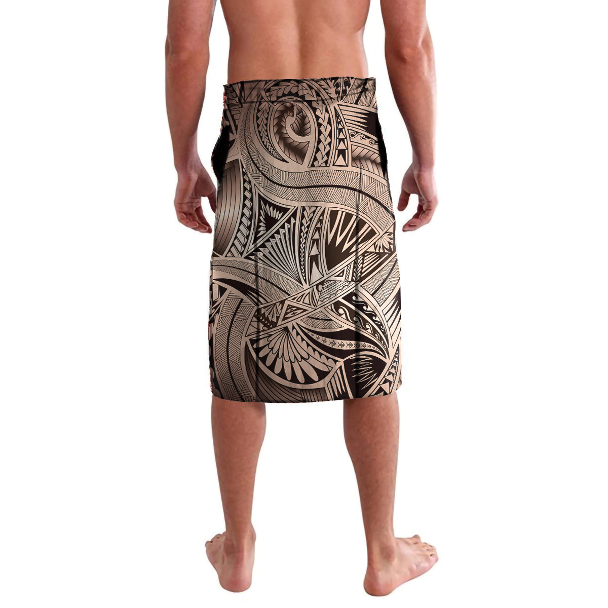 Personalised Aloha King Kamehameha Spirits Lavalava Beige Special LT9 - Polynesian Pride