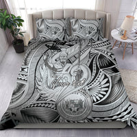 Personalised Aloha King Kamehameha Spirits Bedding Set Grey Special