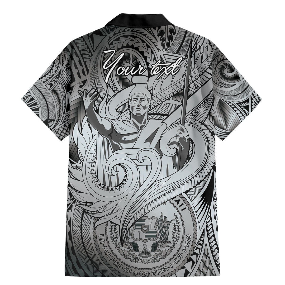 Personalised Aloha King Kamehameha Spirits Family Matching Mermaid Dress and Hawaiian Shirt Grey Special LT9 - Polynesian Pride