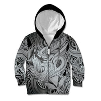Personalised Aloha King Kamehameha Spirits Kid Hoodie Grey Special LT9 Zip Hoodie Grey - Polynesian Pride