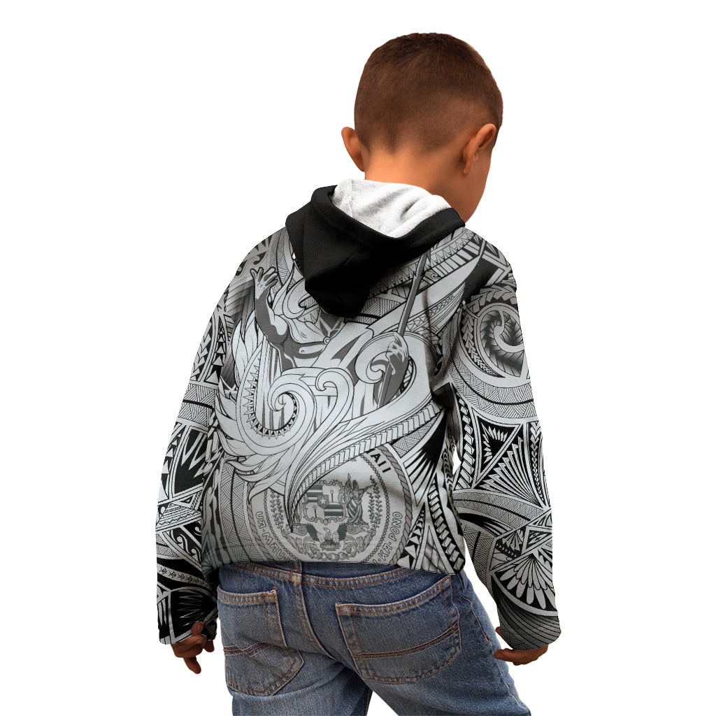 Personalised Aloha King Kamehameha Spirits Kid Hoodie Grey Special LT9 - Polynesian Pride