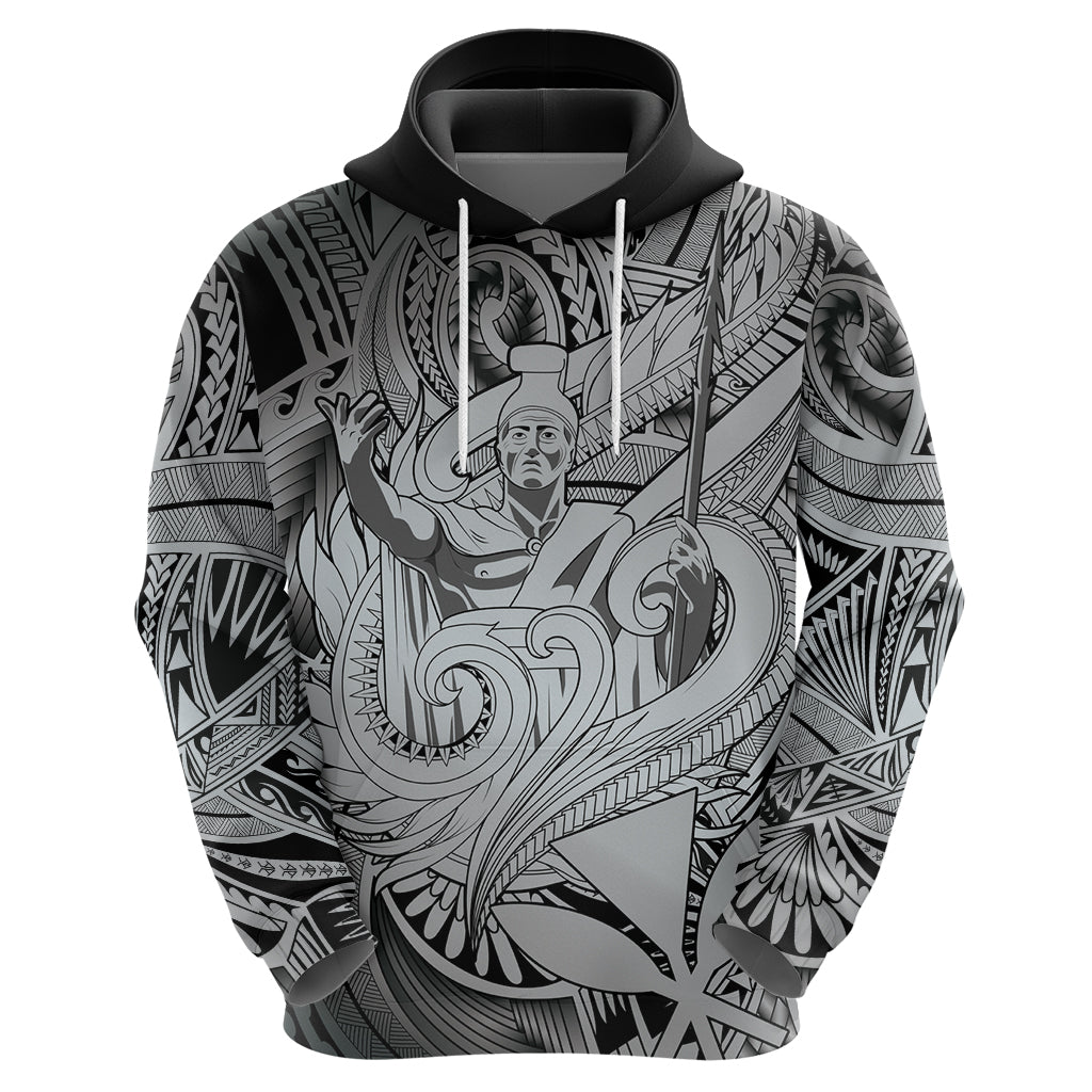 Personalised Aloha King Kamehameha Spirits Zip Hoodie Grey Special LT9 - Polynesian Pride