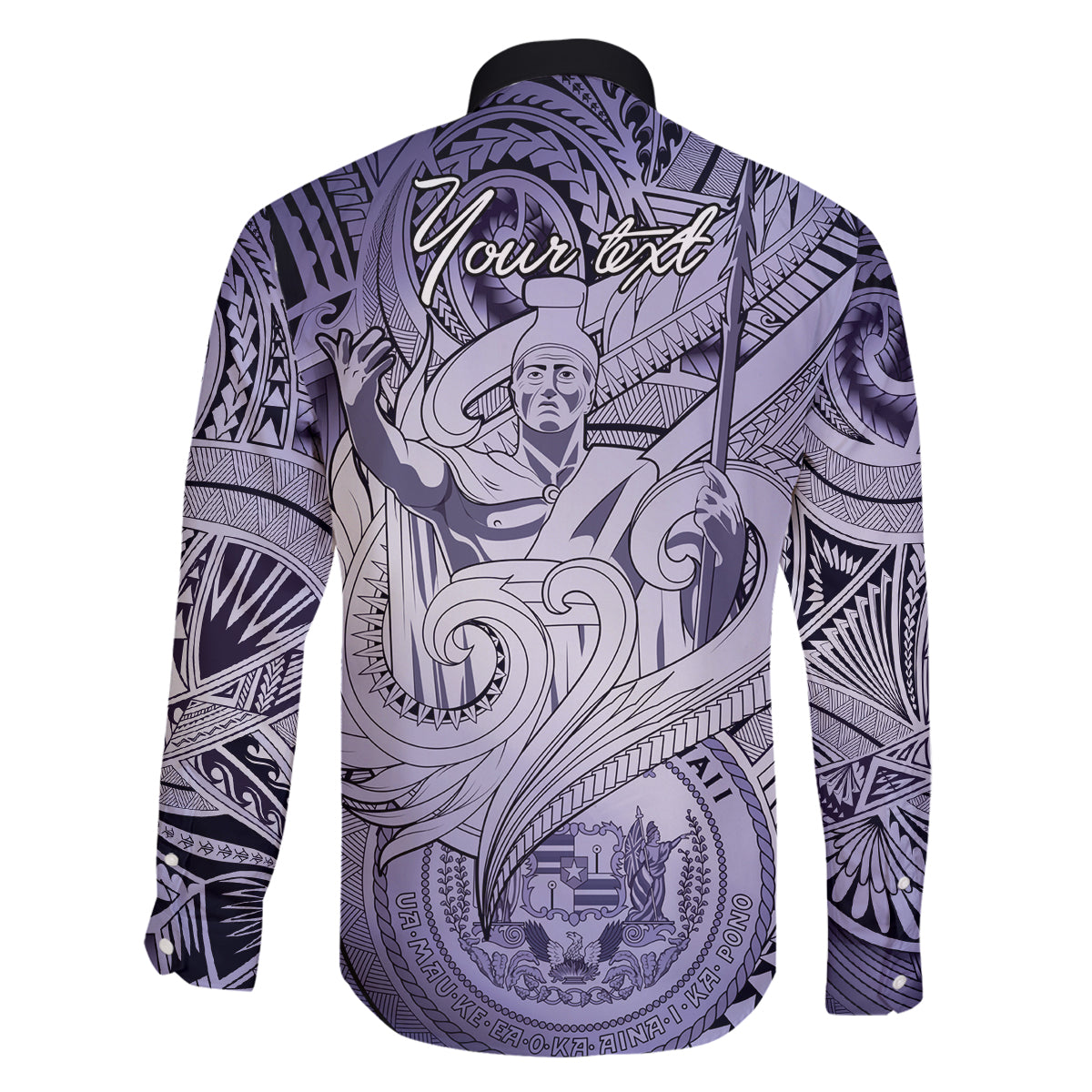 Personalised Aloha King Kamehameha Spirits Family Matching Long Sleeve Bodycon Dress and Hawaiian Shirt Violet Special LT9 - Polynesian Pride