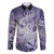 Personalised Aloha King Kamehameha Spirits Family Matching Mermaid Dress and Hawaiian Shirt Violet Special LT9 Dad's Shirt - Long Sleeve Violet - Polynesian Pride