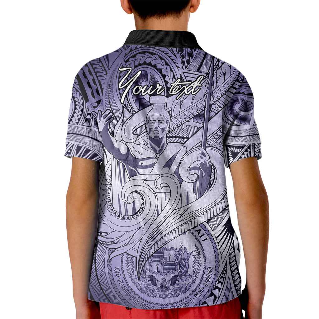 Personalised Aloha King Kamehameha Spirits Kid Polo Shirt Violet Special LT9 - Polynesian Pride