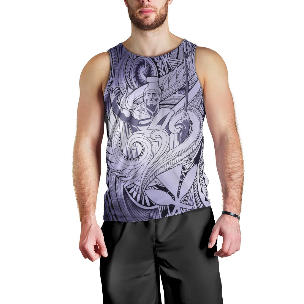 Personalised Aloha King Kamehameha Spirits Men Tank Top Violet Special LT9 - Polynesian Pride