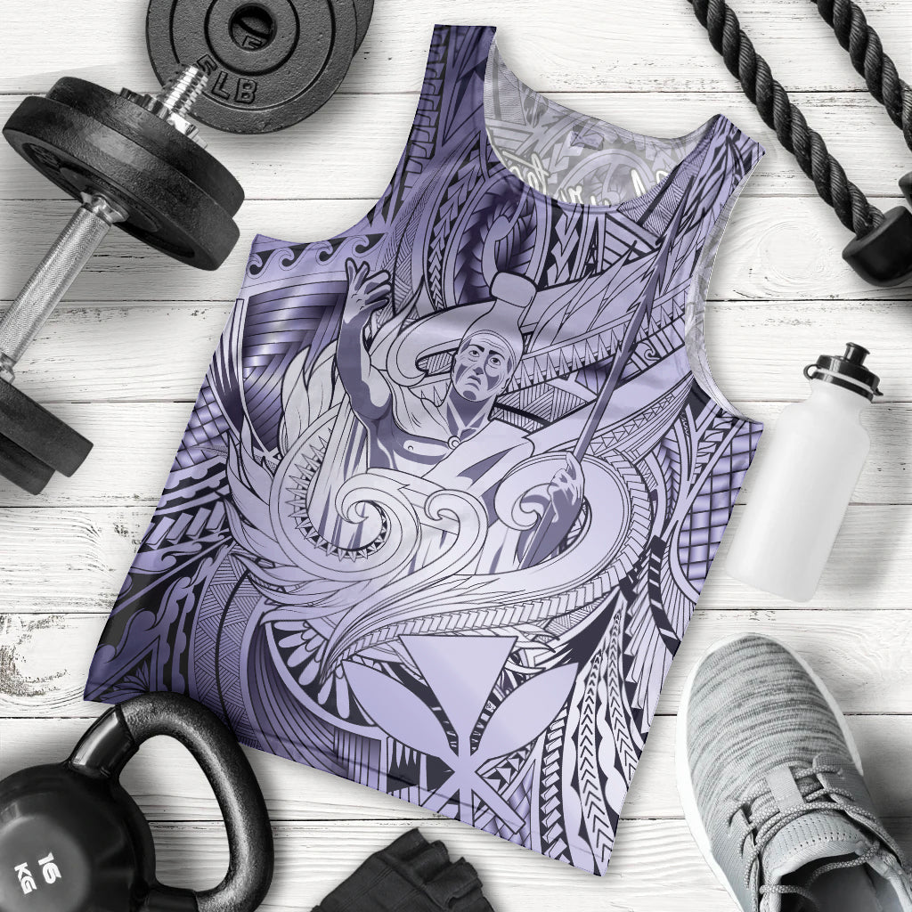 Personalised Aloha King Kamehameha Spirits Men Tank Top Violet Special LT9 - Polynesian Pride