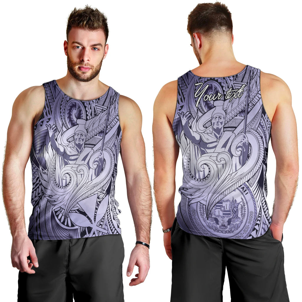 Personalised Aloha King Kamehameha Spirits Men Tank Top Violet Special LT9 - Polynesian Pride