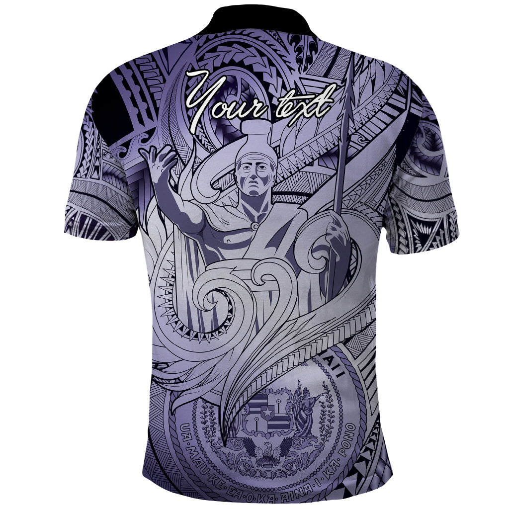Personalised Aloha King Kamehameha Spirits Polo Shirt Violet Special LT9 - Polynesian Pride