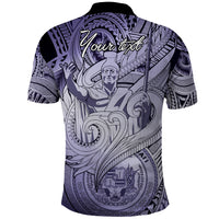 Personalised Aloha King Kamehameha Spirits Polo Shirt Violet Special LT9 - Polynesian Pride