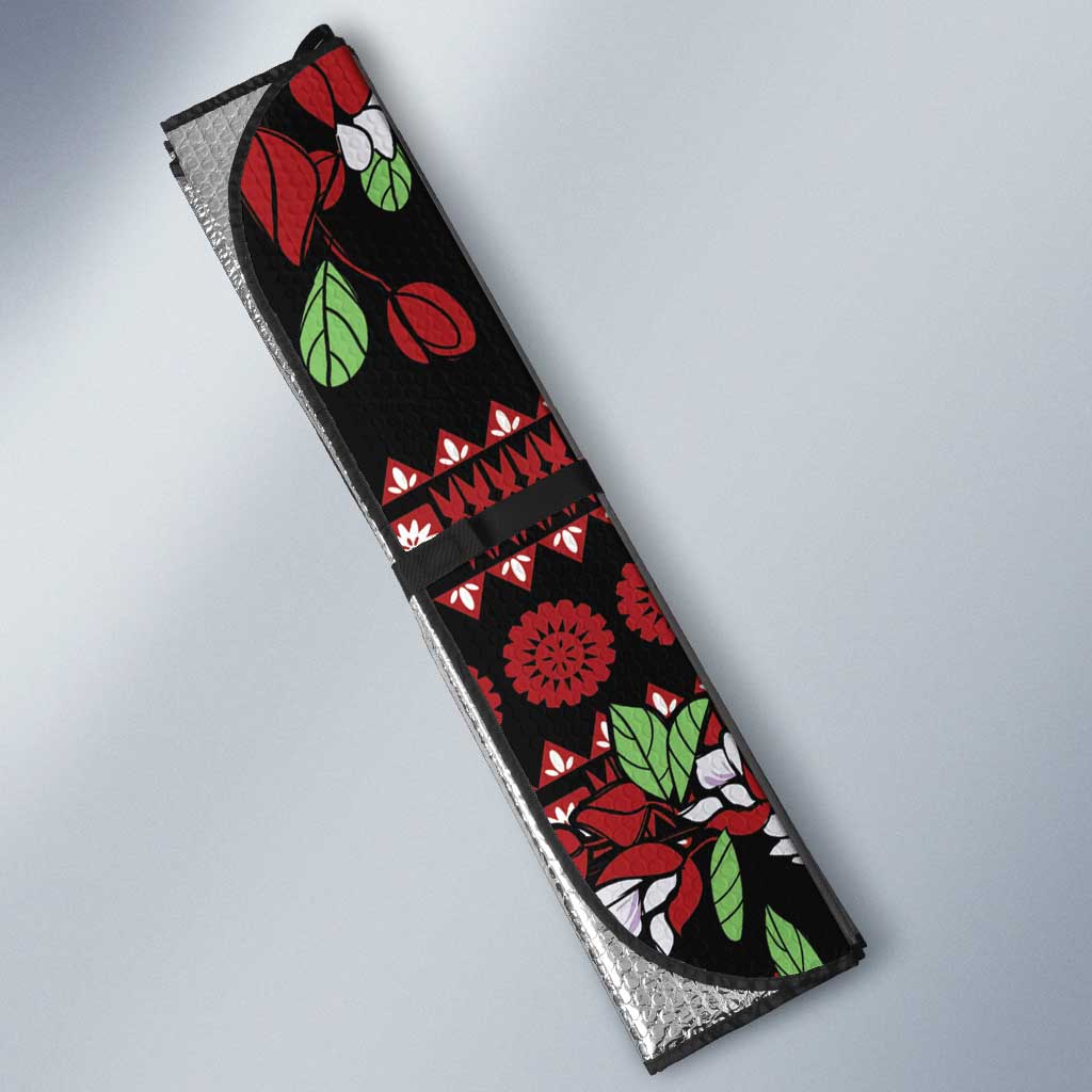 Fiji Masi Bula Tagimoucia Flowers Auto Sun Shade - Polynesian Pride