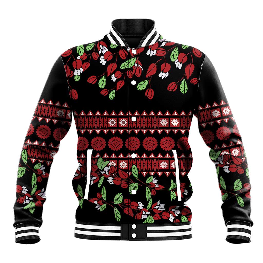 Fiji Masi Bula Tagimoucia Flowers Baseball Jacket LT9 Unisex Red - Polynesian Pride