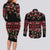 Fiji Masi Bula Tagimoucia Flowers Couples Matching Long Sleeve Bodycon Dress and Long Sleeve Button Shirt