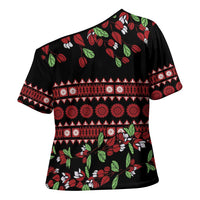 Fiji Masi Bula Tagimoucia Flowers Cross Shoulder Shirt - Polynesian Pride