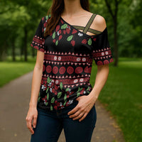 Fiji Masi Bula Tagimoucia Flowers Cross Shoulder Shirt - Polynesian Pride