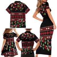 Fiji Masi Bula Tagimoucia Flowers Family Matching Short Sleeve Bodycon Dress and Hawaiian Shirt