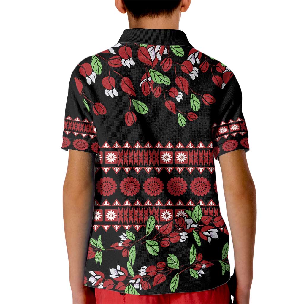 Fiji Masi Bula Tagimoucia Flowers Kid Polo Shirt LT9 - Polynesian Pride