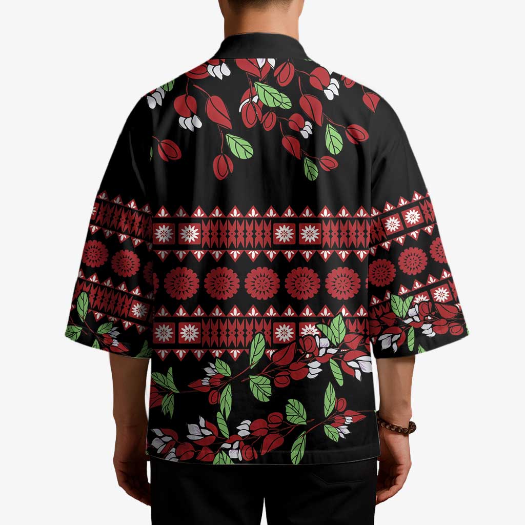 Fiji Masi Bula Tagimoucia Flowers Kimono - Polynesian Pride