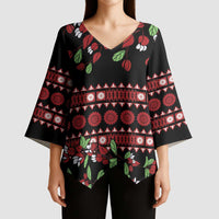 Fiji Masi Bula Tagimoucia Flowers Kimono Sleeve Blouse - Polynesian Pride