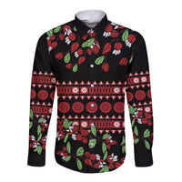 Fiji Masi Bula Tagimoucia Flowers Long Sleeve Button Shirt LT9 Unisex Red - Polynesian Pride