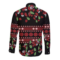 Fiji Masi Bula Tagimoucia Flowers Long Sleeve Button Shirt LT9 - Polynesian Pride