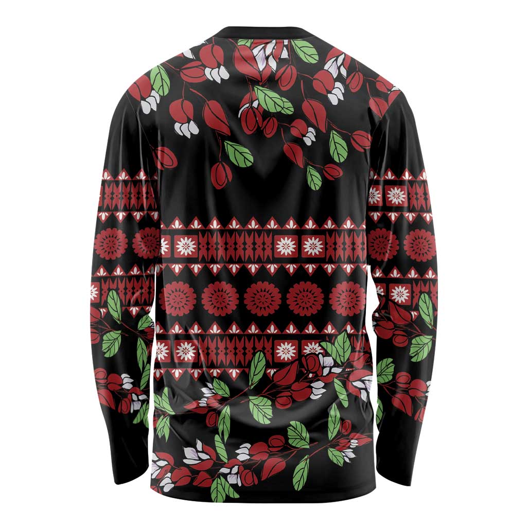 Fiji Masi Bula Tagimoucia Flowers Long Sleeve Shirt LT9 - Polynesian Pride