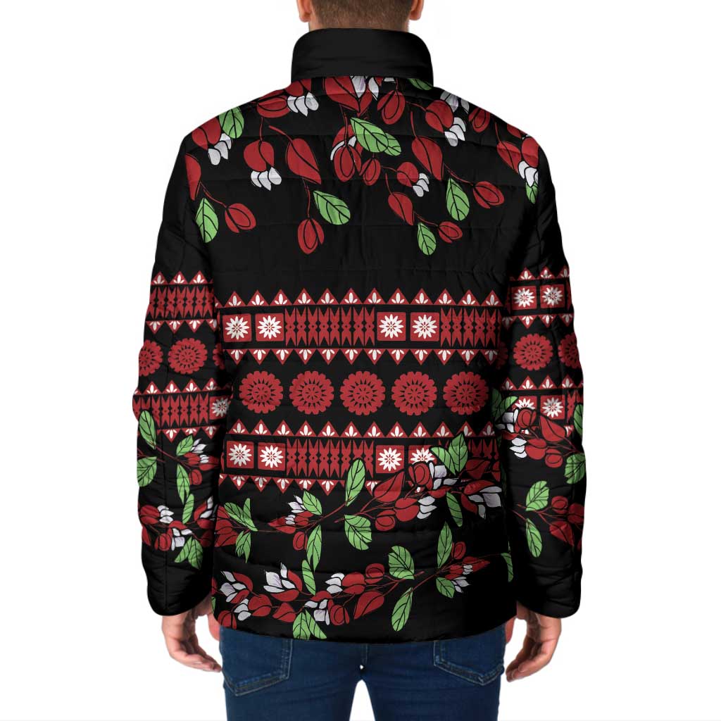 Fiji Masi Bula Tagimoucia Flowers Padded Jacket - Polynesian Pride