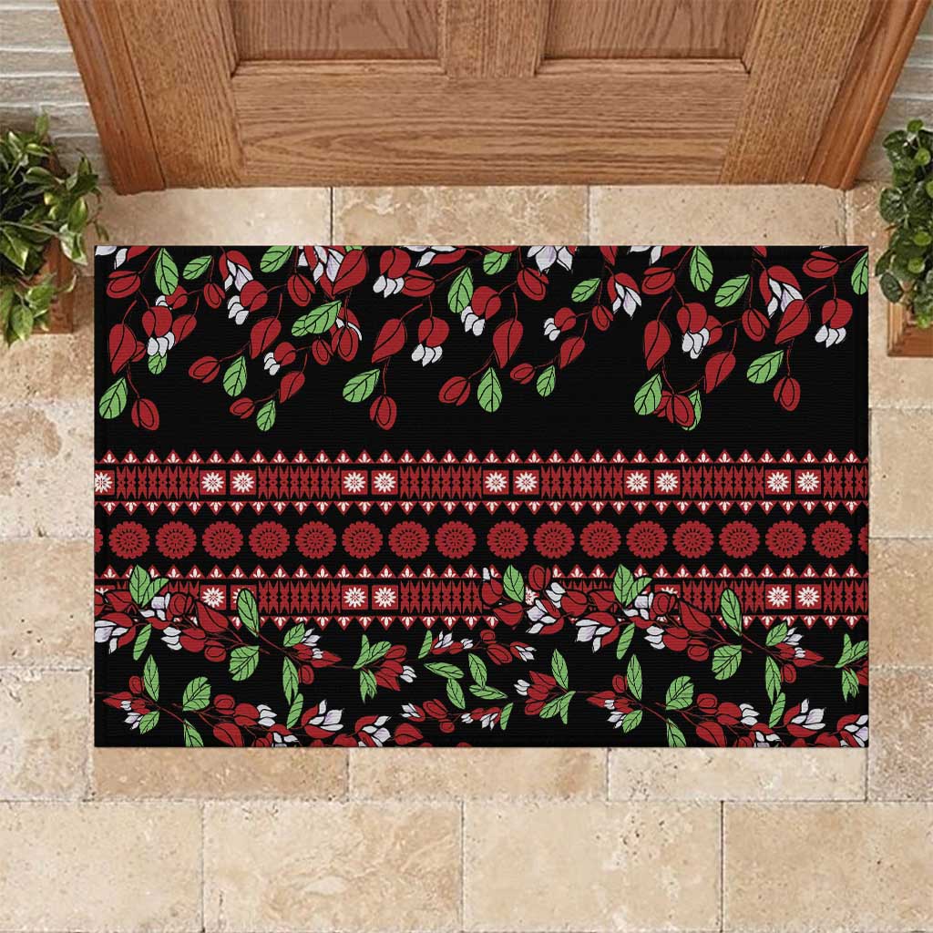 Fiji Masi Bula Tagimoucia Flowers Rubber Doormat