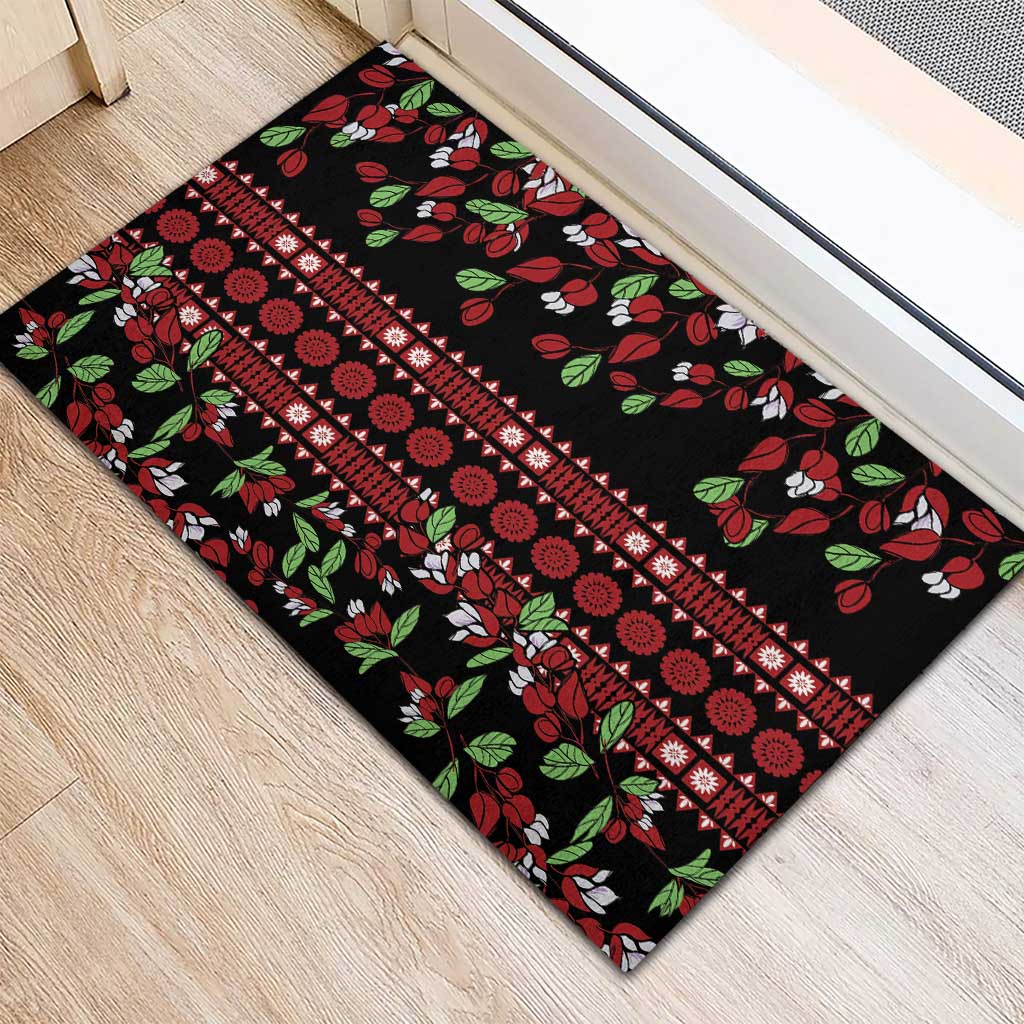 Fiji Masi Bula Tagimoucia Flowers Rubber Doormat